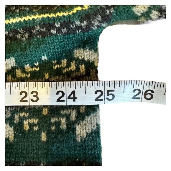 Eddie Bauer AKA Fair Isle Tall XL VTG Holiday Nordic Christmas Geometric Green - Picture 5 of 15
